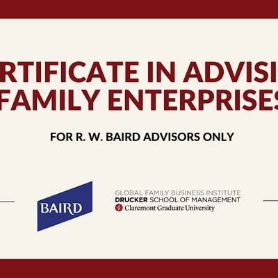 Certificate in Advising Family Enterprises - For R.W. Baird Advisors ...