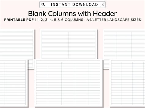 Blank 4 Column Chart