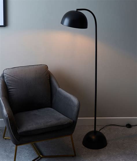 Slim Black Dome Adjustable Shade Floor Lamp