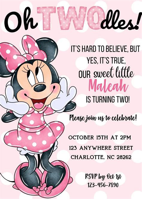 Minnie mouse birthday invitation etsy – Artofit