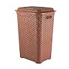 Cello Eliza Plastic Laundry Basket with Lid, Brown, 50 Ltrs ...