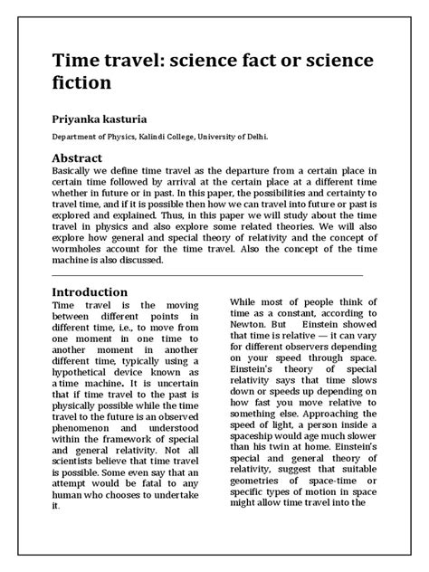 Exploring the Possibilities and Theories of Time Travel Through the ...