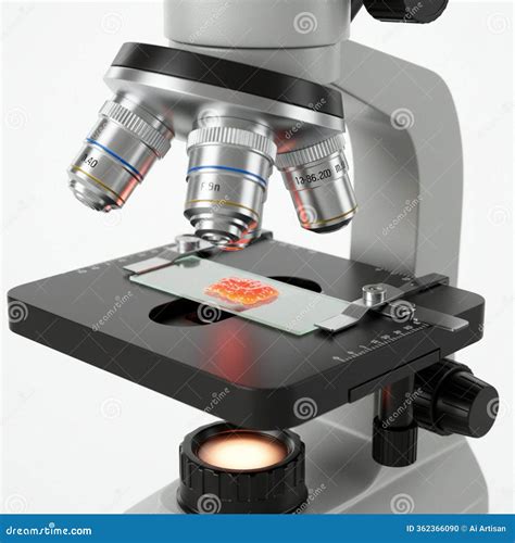 Objective Lenses Of A Microscope, Light Microscope Stage And Lenses ...