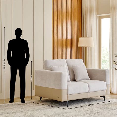 Buy Andes NXT Fabric 2-Seater Sofa with Cushions - Beige from Home ...