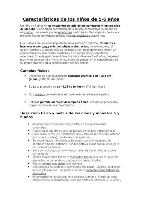 Características de los niños de 5-6 AÑOS - Características de los niños ...