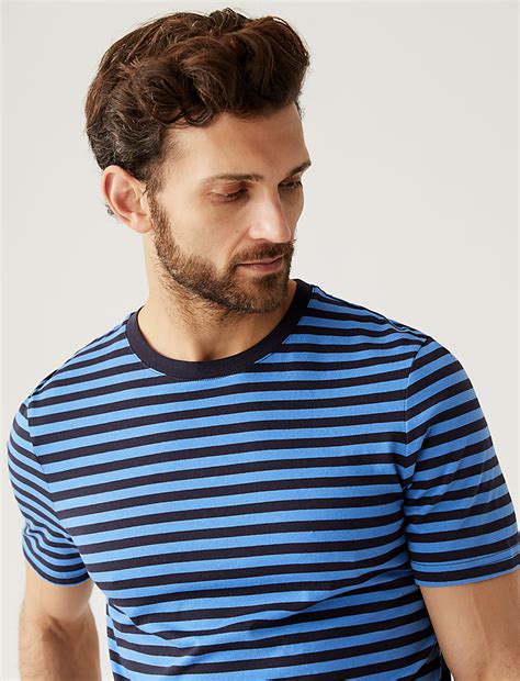 Buy Pure Cotton Striped T-Shirt at Marks & Spencer