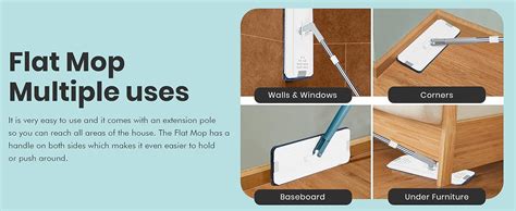 UPC Flat Mop for Home Cleaning Floor / 360° Rotating Microfiber mop for ...