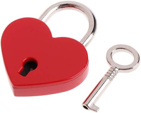 Buy Heart Shape Vintage Old Antique Style Mini Archaize Padlocks Key ...