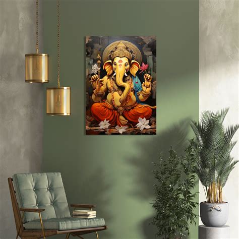 Elegant Lord Ganesha Canvas Wall Art – Kotart