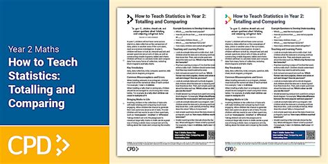 How to Teach Statistics in Year 2: Totalling and Comparing