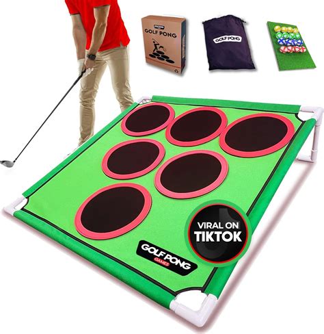 Amazon.com: Golf Pong – Backyard Golf Game with 16 Chipping Velcro ...