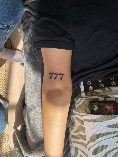 777 Spine Tattoo Female Small