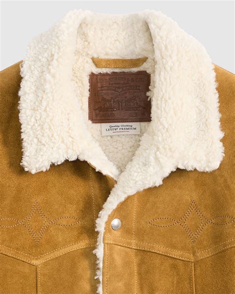 Western Suede Sherpa Trucker Jacket - Brown | Levi's® US