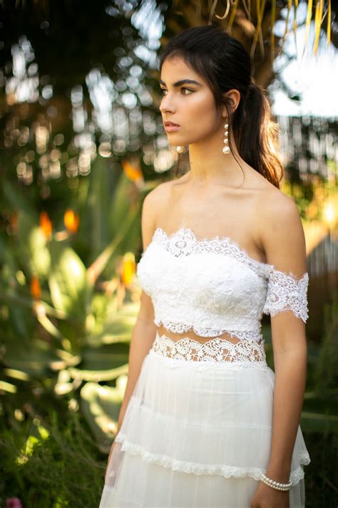 Boho Wedding Dress, Two Piece Wedding Dress, Bridal Separates, Bridal Top, Lace Bridal Top ...