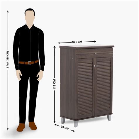Buy Lewis 16 Pairs Shoe Cabinet with Drawer - Brown from Home Centre at ...