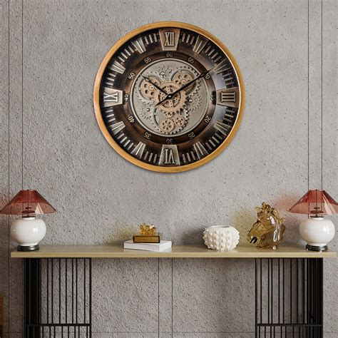 Svelte Seconds Wall Clock With Moving Gear Mechanism | Dekor Company