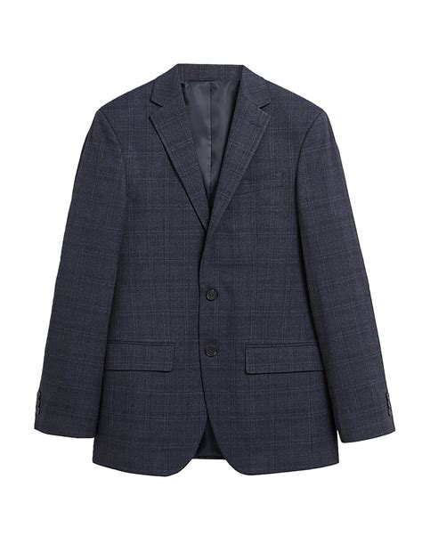 Buy Regular Fit Check Suit Jacket at Marks & Spencer