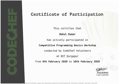 Image result for CodeChef Certificate Java