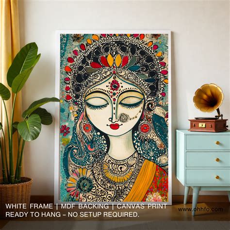 Goddess Canvas Wall Art | Traditional Indian Woman Painting – ohhfo.com ...