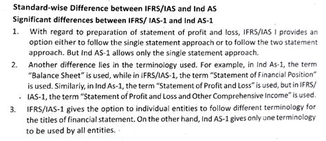 IFRS vs AS - Standard-wise Difference between IFRS/1AS and Ind AS ...
