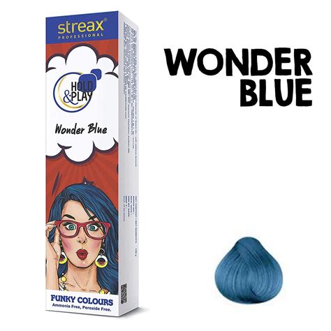 Buy Streax Professional Hold & Play Funky Colours - Wonder Blue (100gm ...