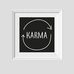 Karma - White Framed Wall Hanging (10x10) Inch Paper Print - Quotes ...