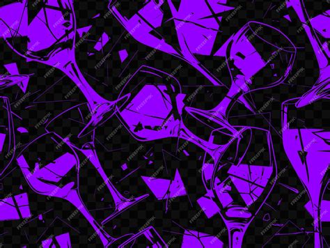 Premium PSD | Broken glassware with curved edges and wine glass silhouette texture effect fx ...