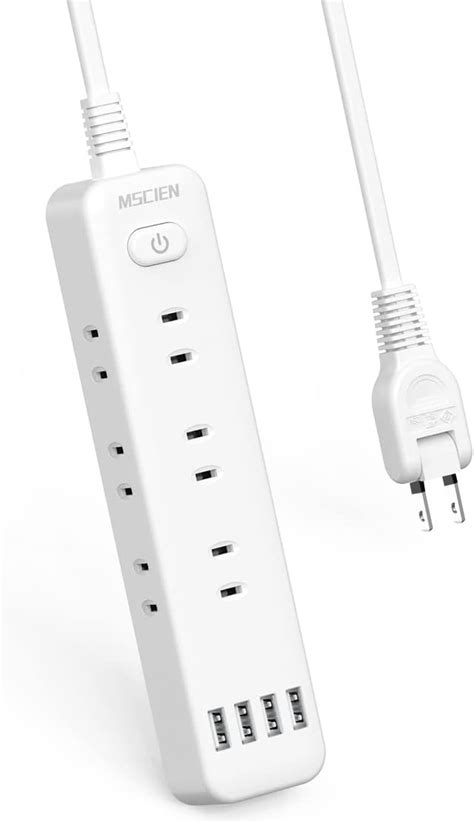 Buy MSCIEN Extension Cord 6.6 ft (2 m), Power Strip, USB Outlet Tap, 9 ...