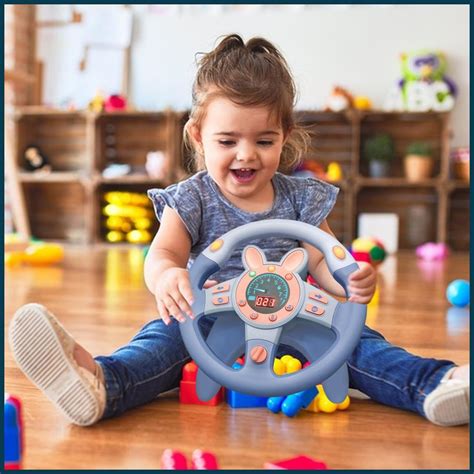 Toy Steering Wheel for Kids Simulation Driving Car Toy Steering Wheel Driving Educational ...