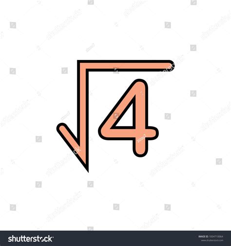 Square Root Four On White Background Stock Vector (Royalty Free ...