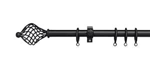 Hobknobs 19mm Extendable Curtain Rod With Birdcage Finial And Brackets ...
