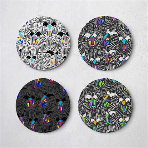 MMTEES Tenacious Tahr Printed Tea Coaster, MDF Wood Material Coaster ...