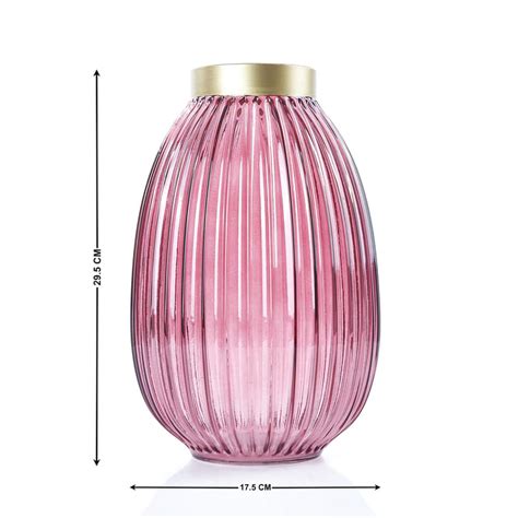 Buy Brian Adora Glass Ribbed Vase from Home Centre at just INR 1399.0