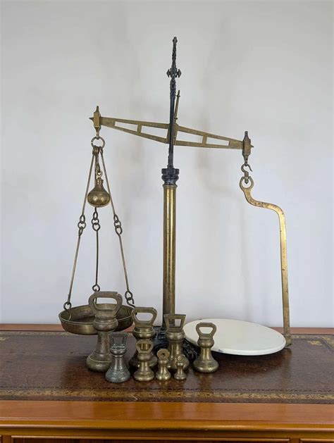Antique Hunt & Co. brass and cast iron balance scales with Avery weights, circa 1900 in Antique ... - Vintage Scales
