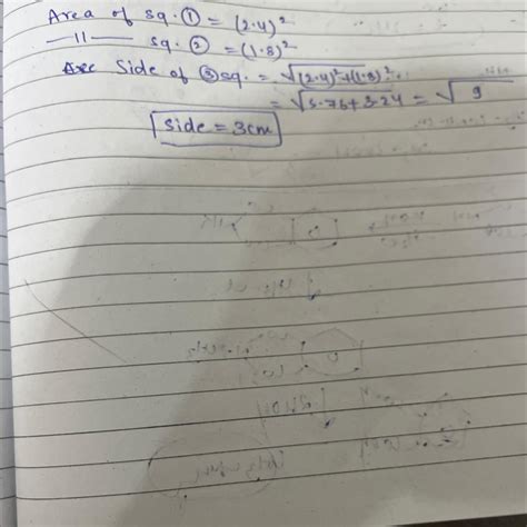 The sides of two squares are 2.4 and 1.8 meters long .find the side of ...
