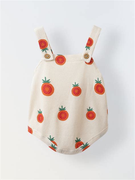 Spunkies Cotton Waffle Knit Printed Regular Casual Wear Romper Infant