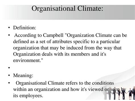 SOLUTION: Organisational climate presentation - Studypool