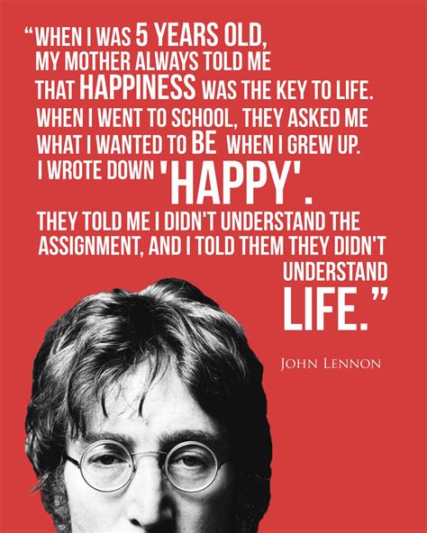 John Lennon Happy Quote Canvas - medbunkertest