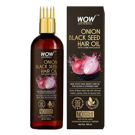Buy Wow Skin Science Onion Black Seed Hair Oil, 100 ml | 19 Minutes ...