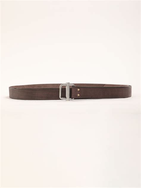 Shop Men Brown Pure Leather Slim Width Casual Belt with D-Ring Closure ...