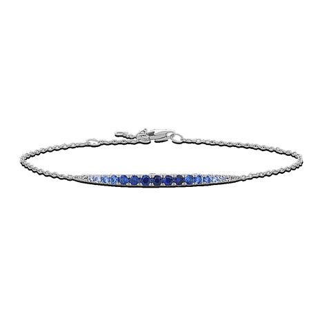 Skyline Ombre Blue Sapphire Bracelet | Shane Co.