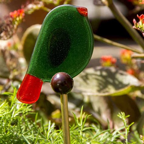 Buy Birdie Garden Stakes Online| Namrata Kedia Designs - Green & Red