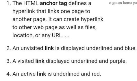 Write the syntax of the anchor tag, - Brainly.in
