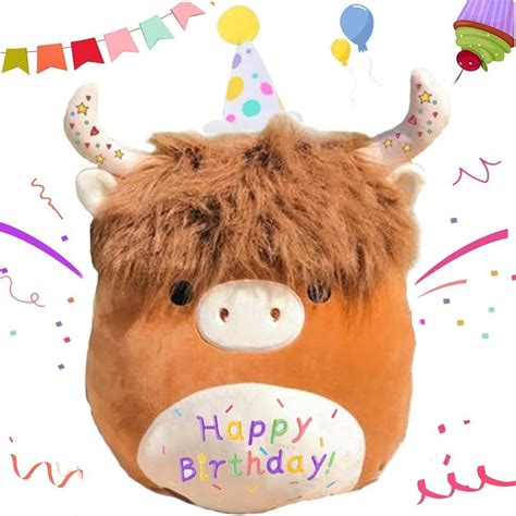12'' Happy Birthday Highland Cow Plush Toy, India | Ubuy