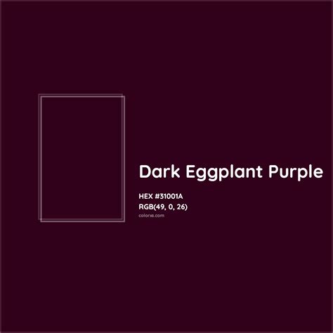 HEX #31001A Dark Eggplant Purple Color - Color Code in 2025 | Dark ...