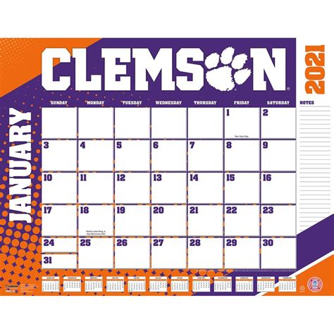 Clemson University Academic Calendar - Printable Word Searches