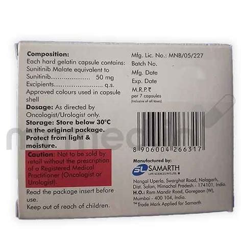 Buy Sunisam 50mg Capsule Online: Uses, Price, Dosage, Instructions ...