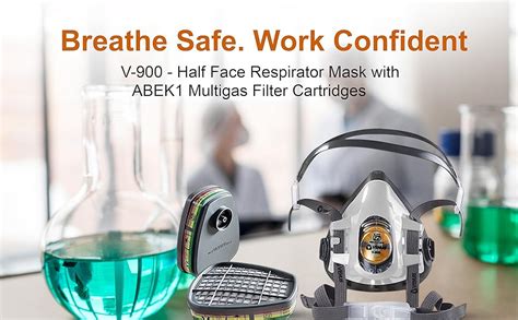 VENUS - V-900 - Half Face Respirator Mask with ABEK1 Multigas Filter ...