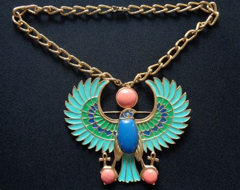 Extremely Rare HATTIE CARNEGIE Egyptian Revival Beautiful& Colorful ...