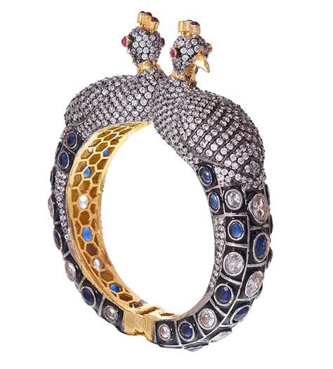 Buy J S JEWEL FASHIONERS Gold & Rhodium Plated Brass Cubic Zirconia ...